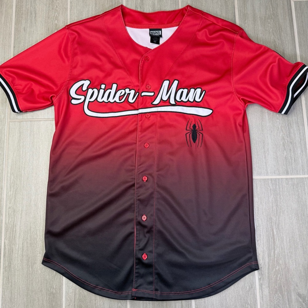 Marvel Spider-Man Red and Black Gradient Baseball Jersey